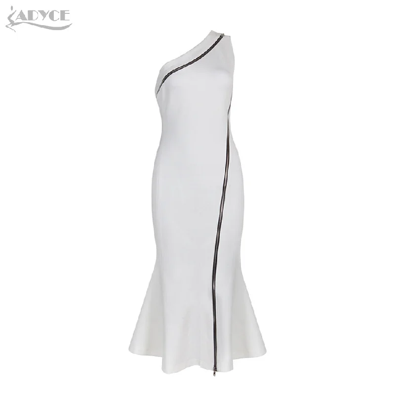 Ruffles Hem Zipper Dress