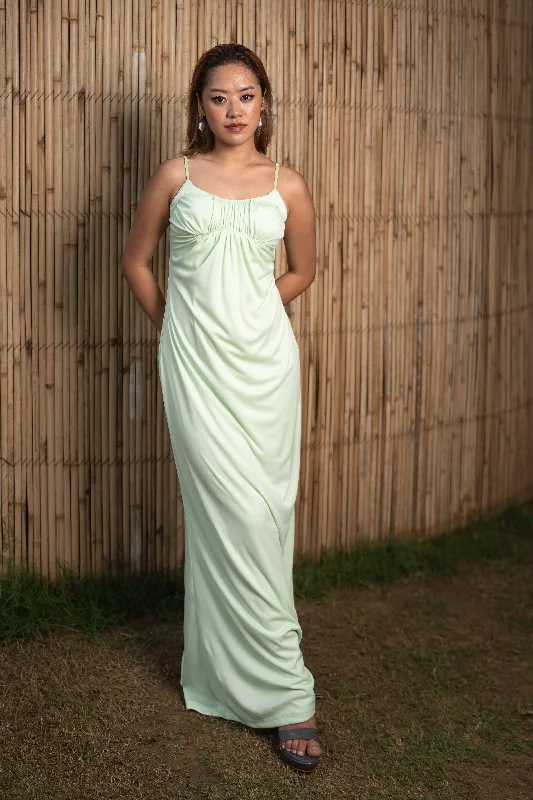 Green Polyester Scarlet Dress