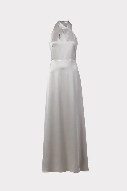 Taryn Hammered Satin Dress