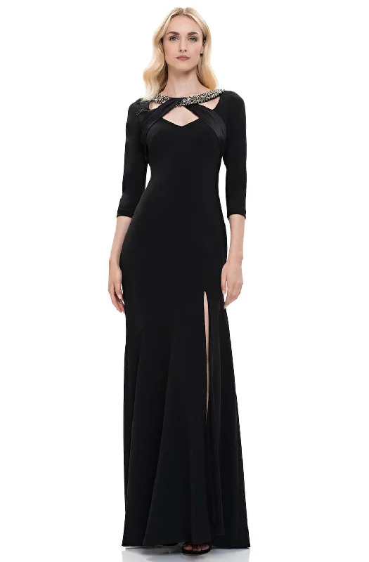 Theia - 883890 Embellished Bateau Asymmetrical Trumpet Dress
