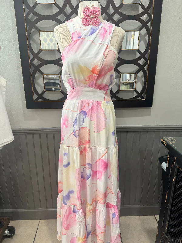 Watercolor Long Cross Dress